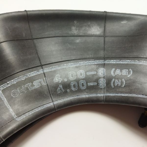 ●タイヤ用チューブ 4.00-8 オーツ バルブ形状TR13直型 管理機等に 農機部品 草刈機 運搬車 日本製 ◆定形外送料無料◆PB2a1951