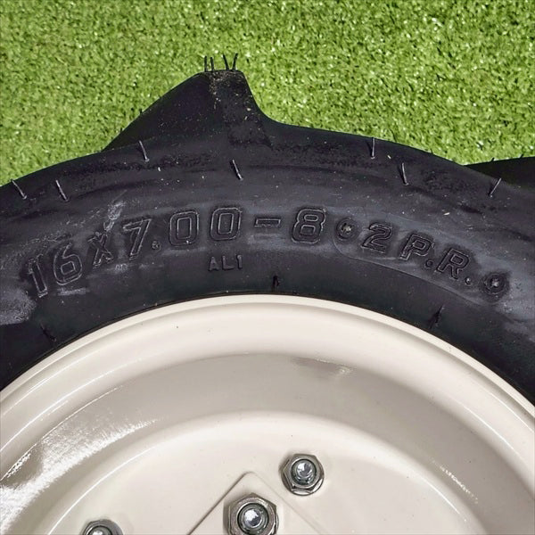 農機用タイヤ ホイール セット ■16×7.00-8 2PR■ オーツ【新品】 左右2本 農機具部品 パーツ OHTSU ●t12a2589