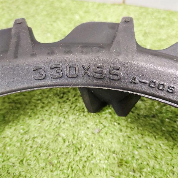 クボタ ゴムラグ車輪 Wタイヤ用 左右セット TS750Wなど 丸軸【新品】OHTSU オーツ 農機用タイヤ 2本 ■330×55■ 部品 パーツ ●PA2a2191