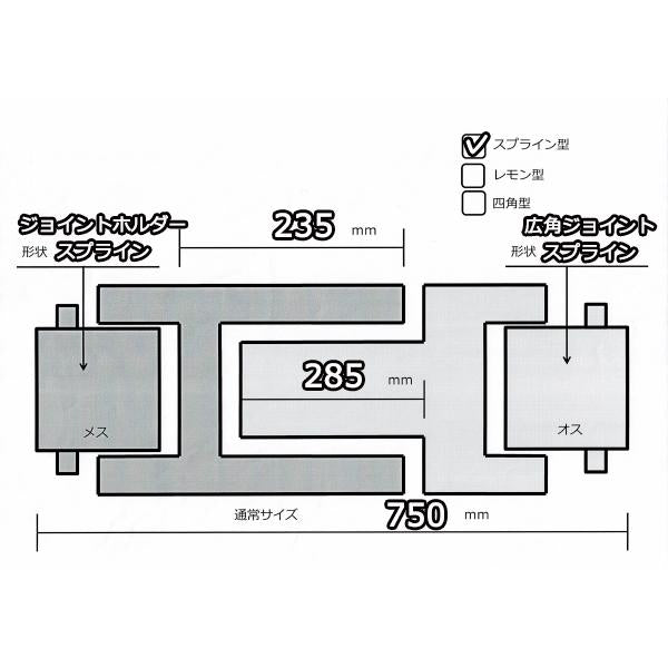 ユニバーサルジョイント アッシ 広角 クボタ SL60など W3P【新品】アタッチメント プロペラシャフト トラクターパーツ 部品 ●FA12a2283